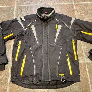 ~~Castle X Racewear Snowmobile Moto Jacket Black Yellow Size Men's L..VGUC!!!